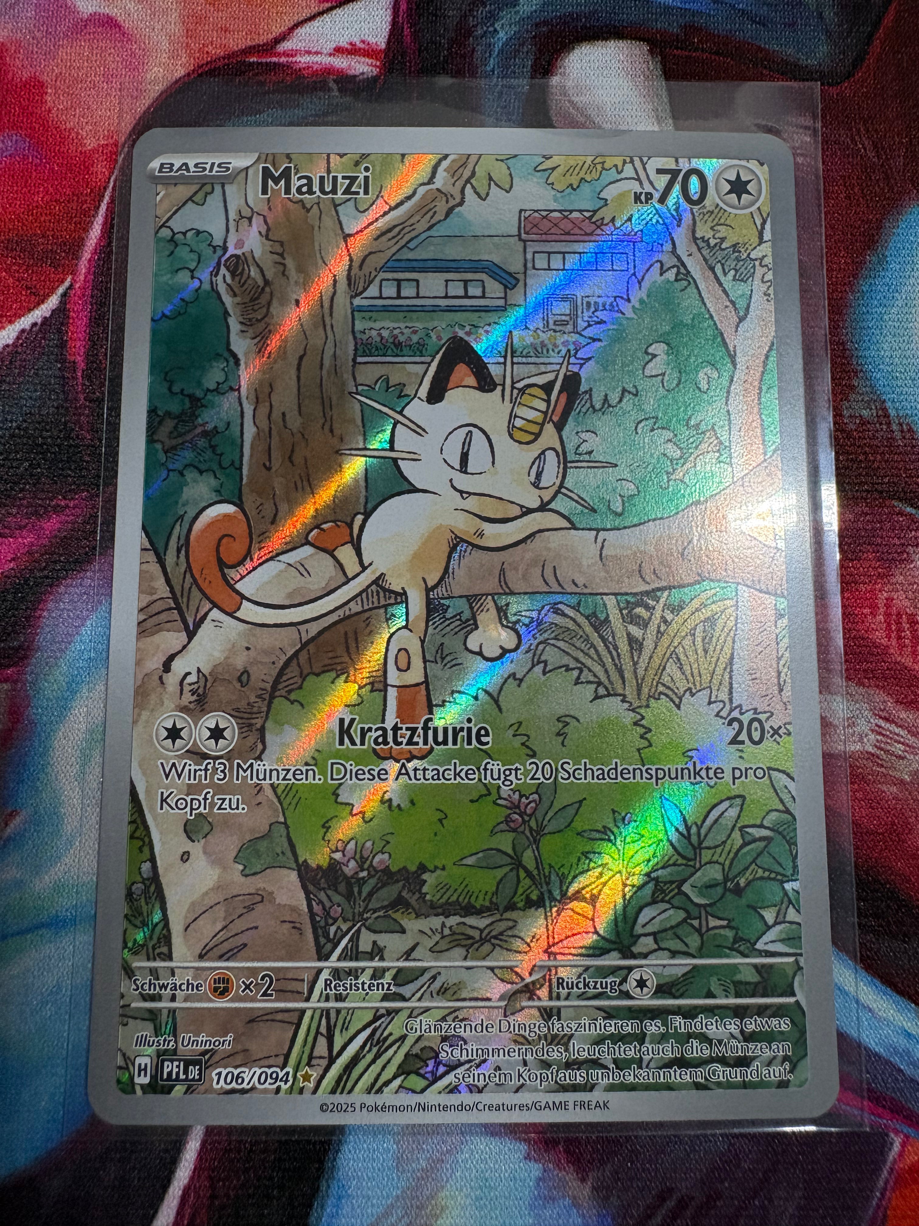 Pokemon Mauzi PFL 106/094 | Deutsch | NM | Fatale Flammen | Illustration Rare