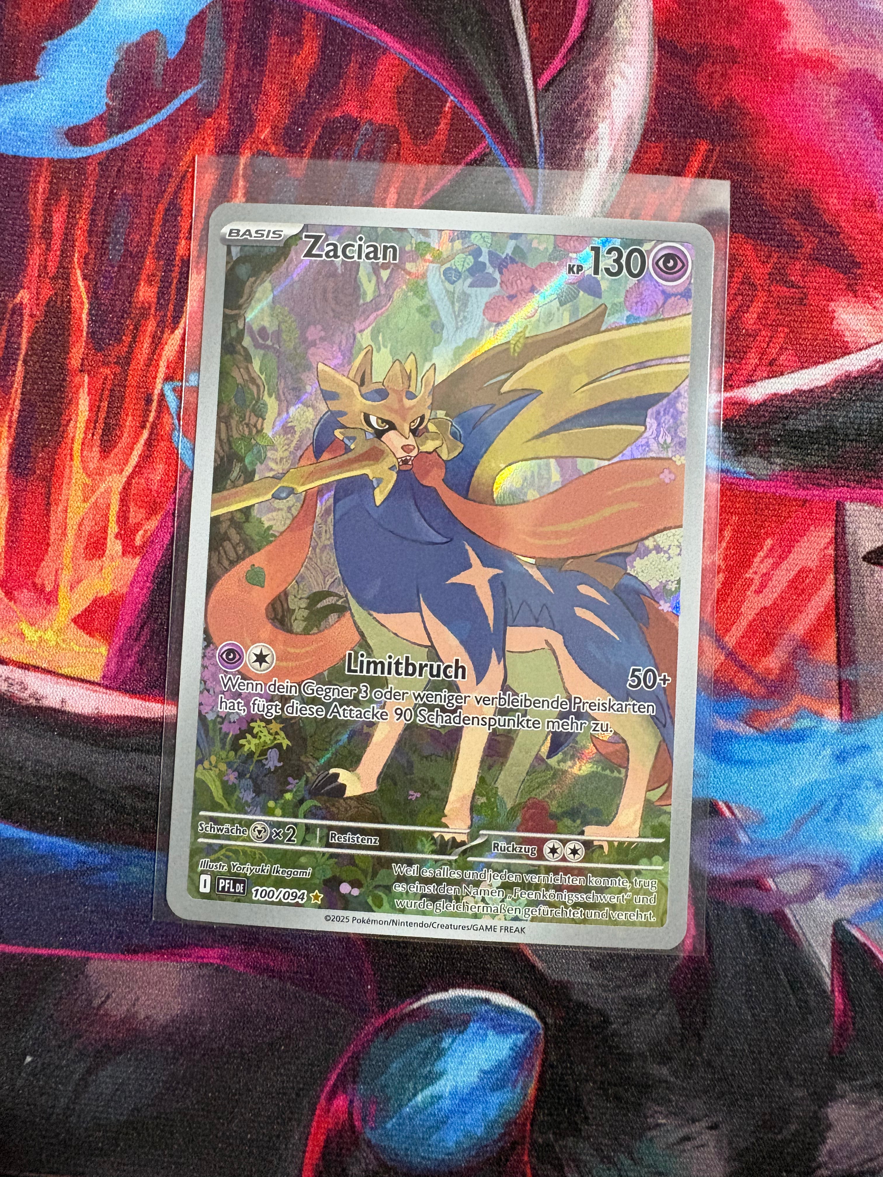 Pokemon Zacian PFL 100/094 | Deutsch | NM | Fatale Flammen | Illustration Rare