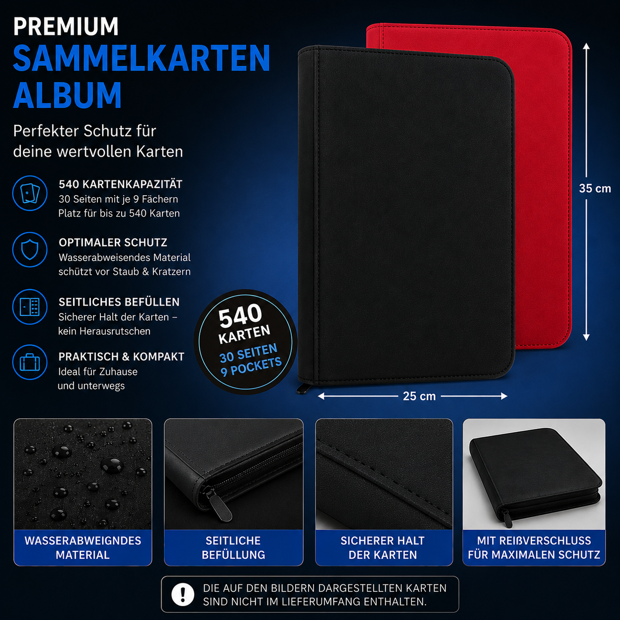 Sammelkarten Album mit 540 Kartenkapazität – Perfekter Schutz & maximale Organisation